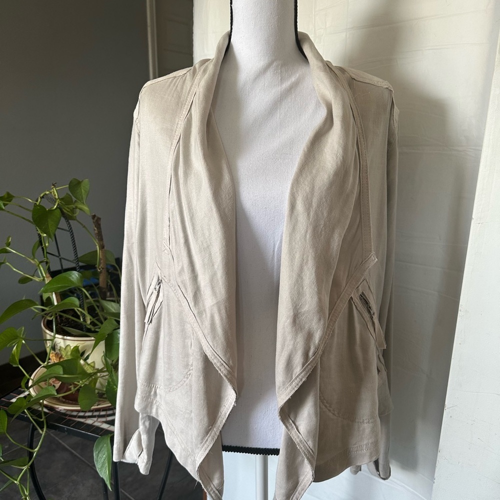 Anthropologie Cream Waterfall cardigan